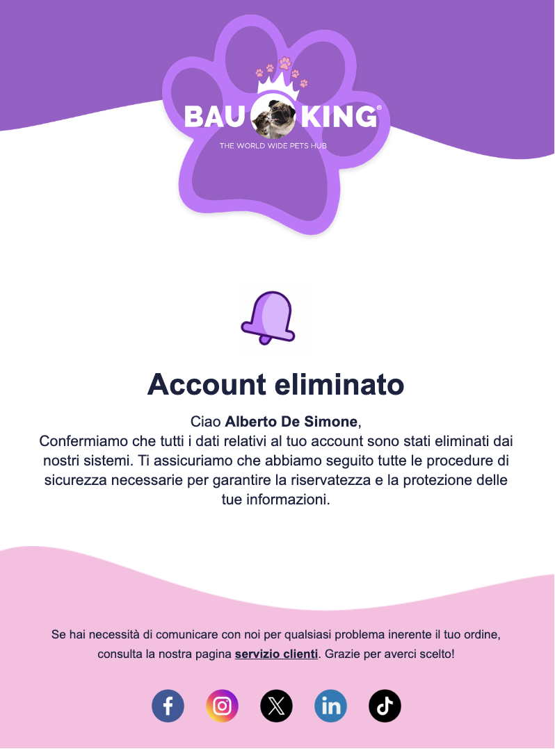 Email Account Eliminato