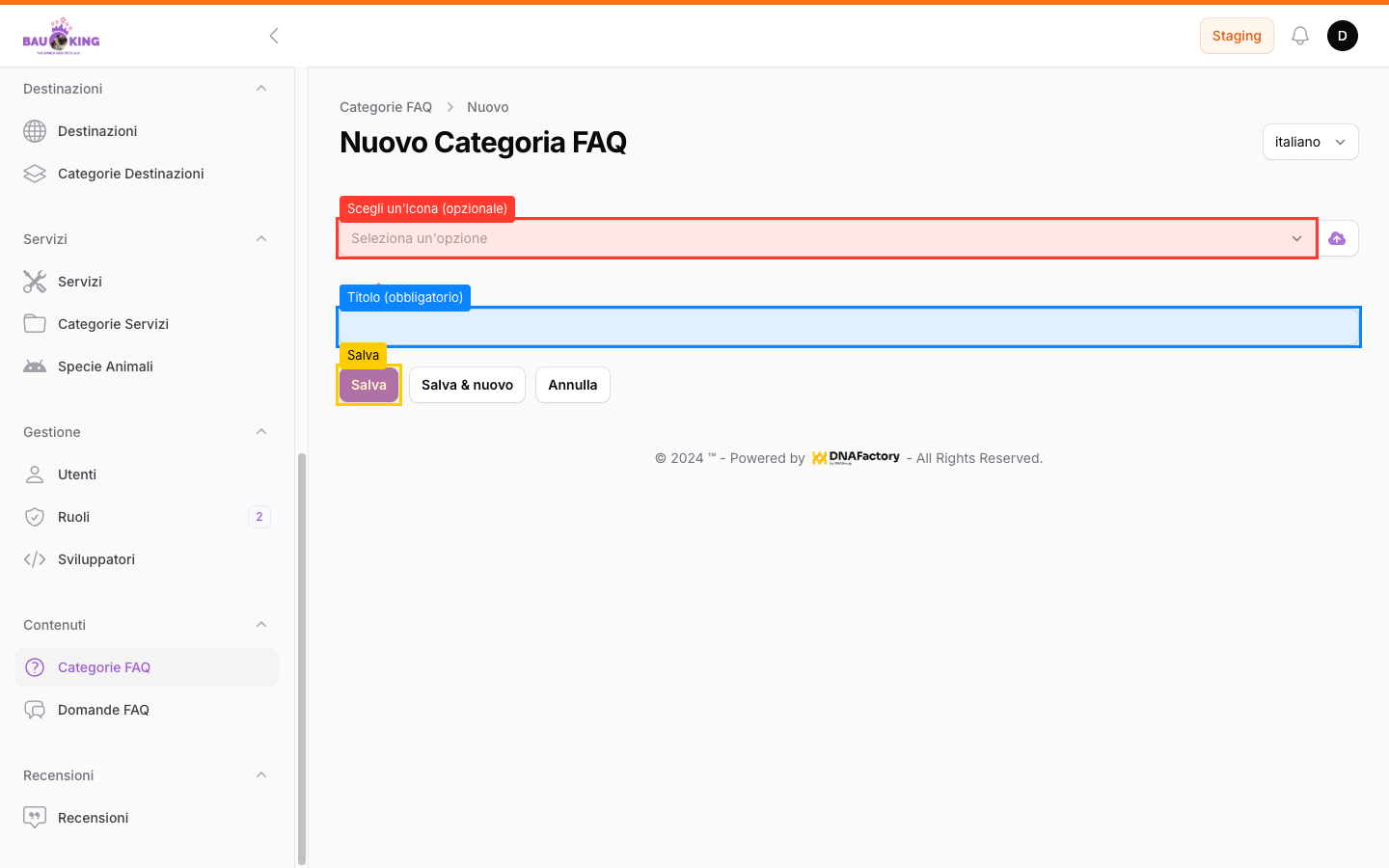 Creazione categoria — admin (13")
