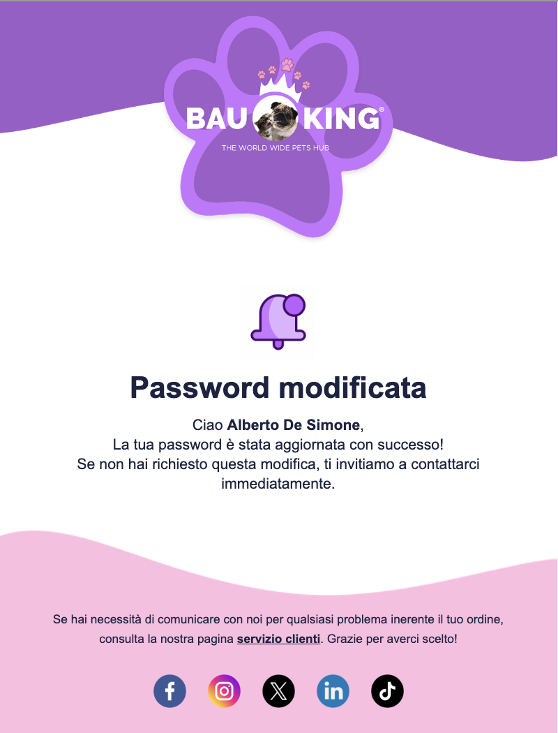 Email Password Modificata