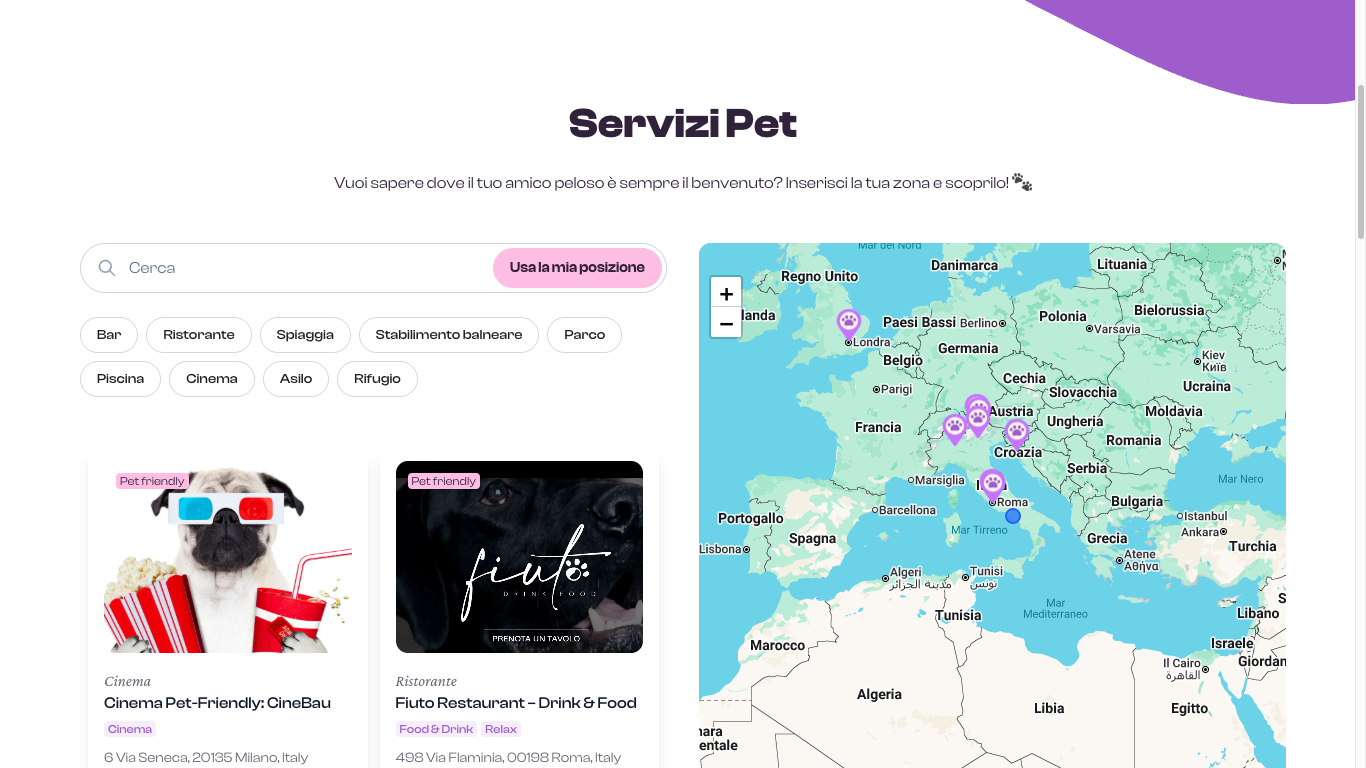 Lista Servizi Pet